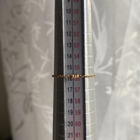 CLAIRE JEWELRY & CO NEW! Catina Solid 14K Chain Ring White Sapphire 0.25ct 4mm - Picture 10 of 11